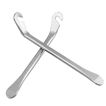 2 stk. sykkeldekkspaker i metall, dekkspaker i rustfritt stål