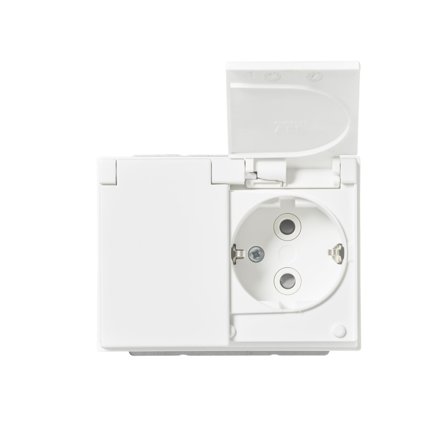 ABB 302EUCK-884 Stikkontakt 2-veis, hvit, jordet, Strømbrytere & vegguttak