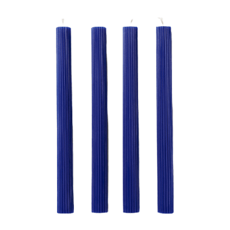 Åhléns Home Rillade kronljus 24 cm, 4-pack Ljus & ljusstakar Blå ONESIZE