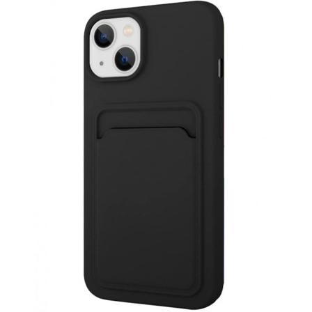 Iphone 12 Mini Gummibelagd Stöttåligt Skal Med Kortfack Liquid Rosa