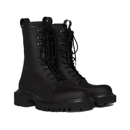 Rains, Lace-up Boots Czarny, Kobieta, Rozmiar: 36 EU