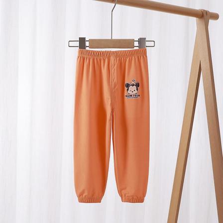 Mickey Print Casual Comfort Byxa För Barn Orange Yellow 5-6t