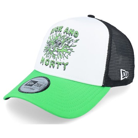 New Era - White trucker Czapka Z Daszkiem - Character White/Black/Green A-Frame Trucker @ Hatstore