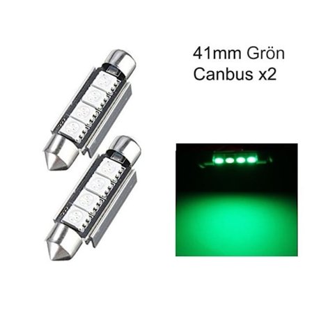 Canbus 41mm 42mm Grønne Led Flomlys SV8.5