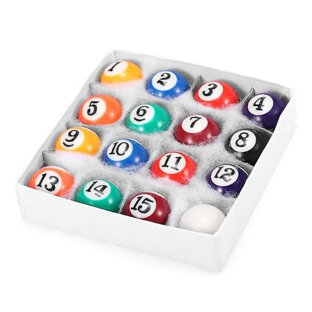 25mm Barnebiljardkuler Sett Resin Små Biljardkuler Fullt Sett