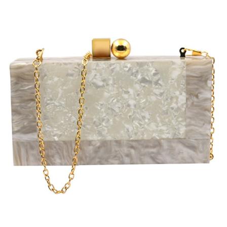 Akryl handhållande kvällshandväska, crossbody-väska för damer