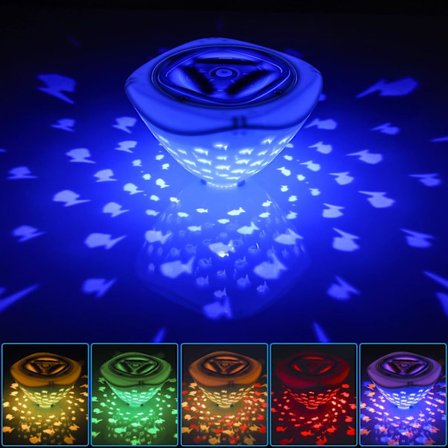 Badkar Flytande Ljus, Poolbelysning med Färgglada Fiskmönster