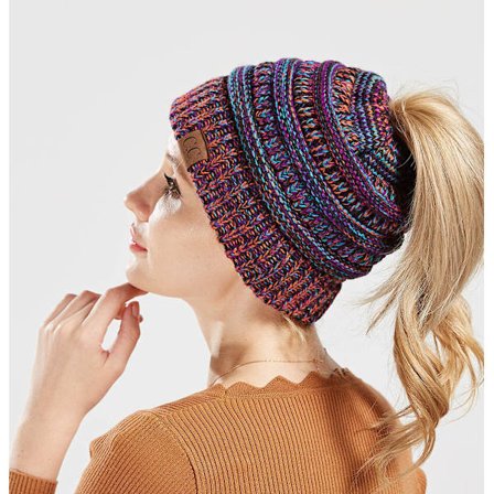 Exclusives Pehmeä Joustava Kaapelipunos Sekava Nuttura Poninhäntä Pipo Talvi Ha