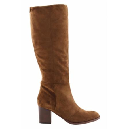 Lamica Emma Dames Laarzen Lang Cognac , Bruin , Dames , Maat: 38 EU Enkellaarsjes