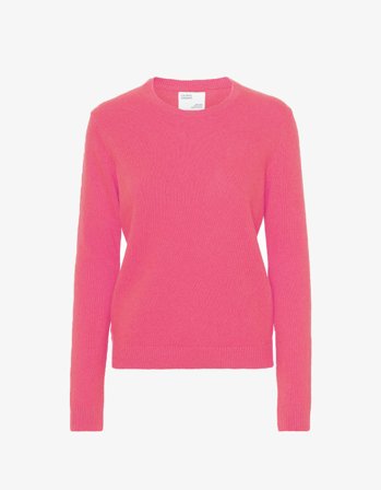 Women Classic Merino Wool Crew - Bubblegum Pink - S