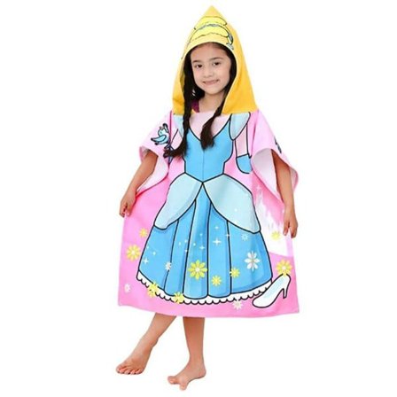 Poncho-håndklæde med hætte til børn Strandhåndklæde til badning Pool til drenge Piger Børn Småbørn