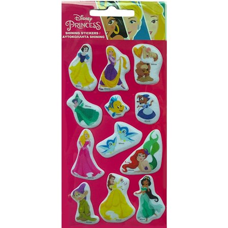 Disney Princess Rosa Glitter Puffy Foam Klistermärkes Set