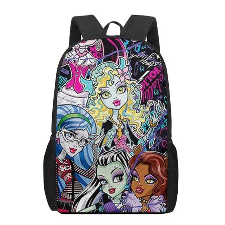 Monster High 3d-mönster skolväska för barn Flickor Pojkar Casual Bokväskor Barn Ryggsäck Pojkar Flickor Multifunktionella skolväskor 14