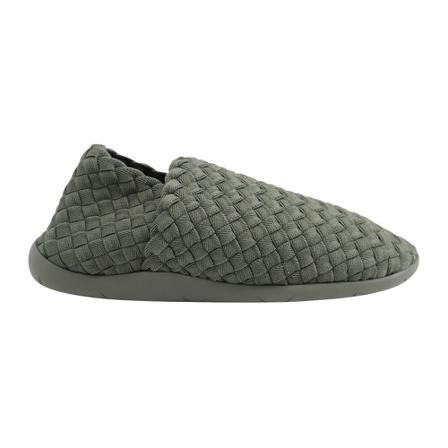 Bottega Veneta Vintage, Pre-owned Plat Slip On Sneakers in Seaweed Nylon Groen, Heren, Maat:43 EU