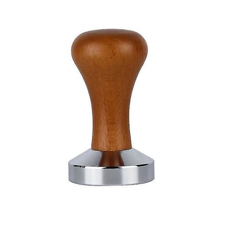 2024 Kompakt, Mörk Trä Hammare Massivt Rostfritt Stål Platt Botten Espresso Fyllmedel, Espresso Tamper(49mm)