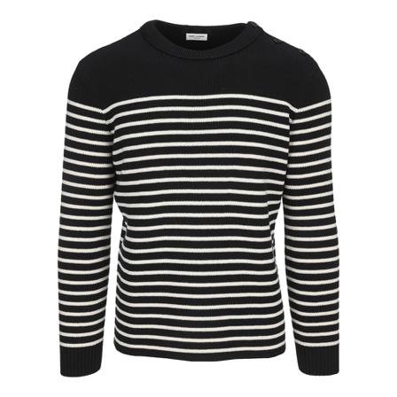 Saint Laurent, Crew Neck Sweater Czarny, Mężczyzna, Rozmiar: M