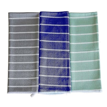 Sæt med 8 bambus- og mikrofiber viskestykker, fnugfri køkkenklude, rengøringsklude 65x45cm, grå