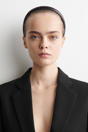 COS Damen Haarreif Aus Leder In Krokodiloptik - Braun