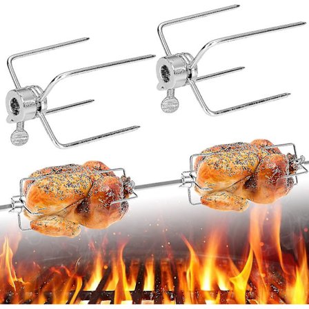 BBQ-gafflar i rostfritt stål BBQ-tillbehör Kolgrill för rotisseriekött