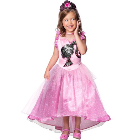 Barbie prinsesse 98/104 cl (3-4 år) kjole pailletter diadem