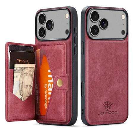 iPhone 17 Pro Max Plånboksskal 4 Kort + Sedlar