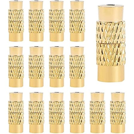 60 st smyckestillverkningstillbehör magnetiska armbandspännen och stängningar mässing skruv twist spännen fat kolumn fat skruv spännen 12x4mm