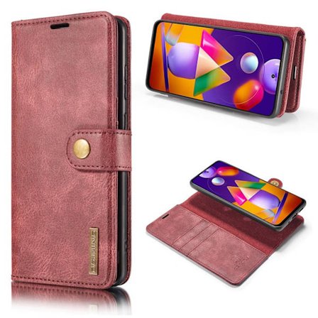 DG.MING Samsung Galaxy M31s 2-in-1 lompakkokotelo - Punainen