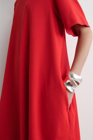 COS Femme Robe T-Shirt Trapèze Courte in Rouge