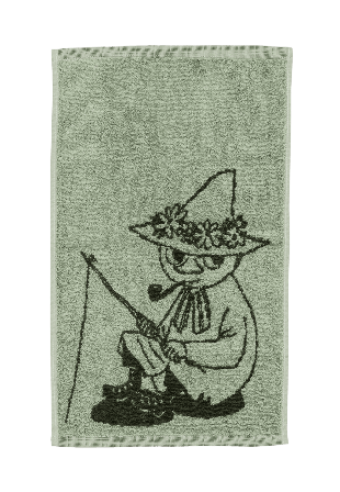 Arabia Mumin handduk 30x50 Snusmumriken grön GOTS Badrumstextilier CM
