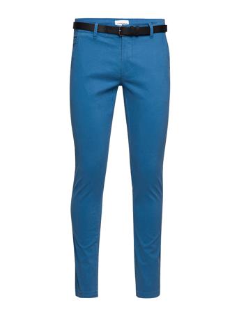 Classic Stretch Chino W?. Belt Chinos Bukser Blå Lindbergh