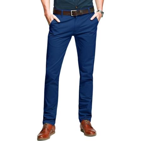 ch herr Slim Tapered Flat Front Casual byxor safirblå 42