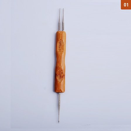 Kaksipäinen Dreadlock -virkattu bambukahvakoukku Dreadslocille