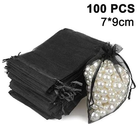 100pcs Sheer Drawstring Jewelry Pouches Wedding Party Christmas Favor Gift Bags Drawstring Gift Bag