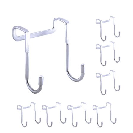 Kaapin oven koukut ja vaatekaapin oven koukut, ruostumattomasta teräksestä valmistetut pyyhe- ja vaatekoukut - kylpyhuoneen oven pyyhekoukut (8 kpl)