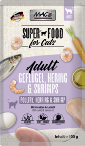 Mac's Super Food for Cats Fjørfe, Sild og Reke 100g - Våtfôr