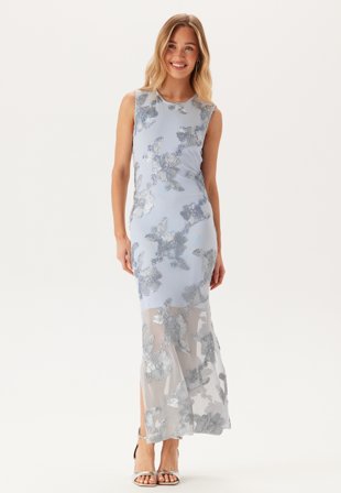 YAS - floree Sl Long Dress - Halogen Blue - Kläder - - Bubbleroom