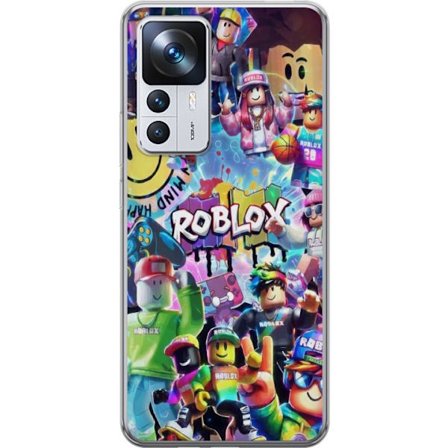 Kompatibelt Mobilskal till Xiaomi Xiaomi 12T Stor färgglad Roblox-värld med många karaktärer, energifylld gaming-illustration perfekt för barnrum