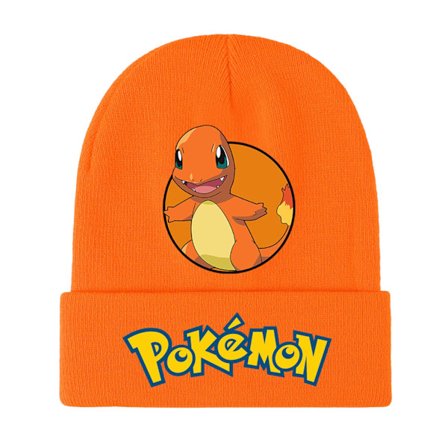 Pokemon Pikachu Vinterhue til Børn - Varm Strikket Sort Hue med Opsmøg, Blødt Fleecefor til Drenge & Piger, Festlig Tegneseriefigur He