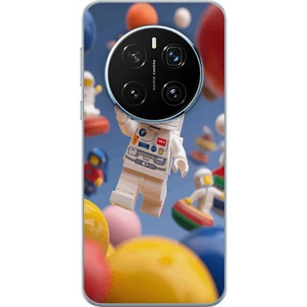 Kompatibelt Mobilskal till Honor Honor Magic7 Pro LEGO-inspirerad astronautfigur i rymden bland färgglada planeter, lekfull 3D-illustration för barn