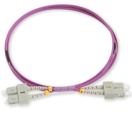 Eurolan 41F-40-SC-SC-03 Fiberkabling 3 m, lilla, Stikkontakter & kabler