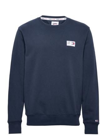 Tjm Woven Label Crew Sweatshirt Trøje Navy Tommy Jeans