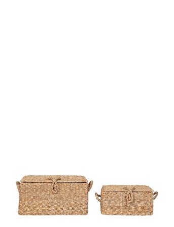 House Nordic | Tine - Baskets, Seagrass/Metal, Natural, Set Of 2 | 20X40X28CM