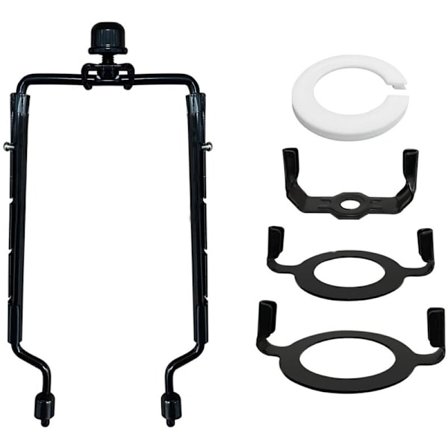 7 Tommers Lampeskjerm Harpeholder Justerbar Lampe Harpe Kit E14, E26, E27 Lys Base Adapter Svart Horn Ramme Lampeskjerm Holder
