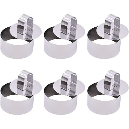 6 stk. (runde) bakeformer, runde kakeformer, rustfritt stål