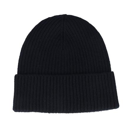 MJM Hats - Nero cuff Beanie - Beanie Rib 42 Rec Wool/Cashmere Mix Black Cuff @ Hatstore