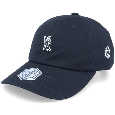 Critiql Hit - Tiny White Wizard Black Dad Cap Unconstructed Black Cap - @ Hatstore