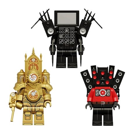 Toalettmann / TV-mann Byggekloss Minifigur – Små Partikler ABS-kloss Leke, Kreativ Samlerfigur for Barn (7–14 år)