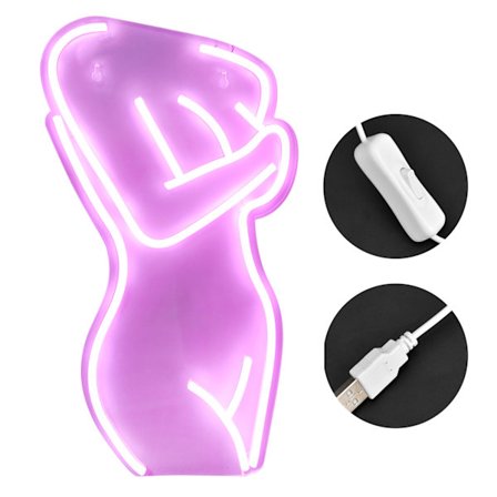 Nøgen Dame Model LED Neon Lys USB Drevet Vægskilt Kunst til Hjem Butik Bar Fest Bryllup