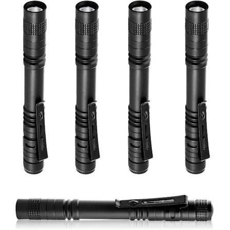 Lommelygte, 5 stk. Mini arbejdslys, bærbar LED lommelygte 200 lumen 2*aaa alkaliske batterier strømforsyning til gør-det-selv (ikke inkluderet), 