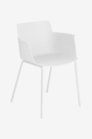 Kave Home - Käsinojalliset tuolit Hannia, 4/pakk. - Valkoinen - Käsinojalliset tuolit - - Homeroom